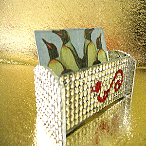 第張手創高級時尚企鵝貼鑽名片盒~Zina 000063作品縮圖