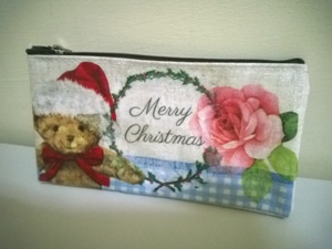 Christmas Bear Cotton Pencil Bag (ordered required)