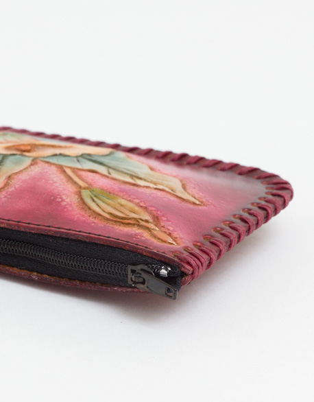 Hand-stitched zero wallet