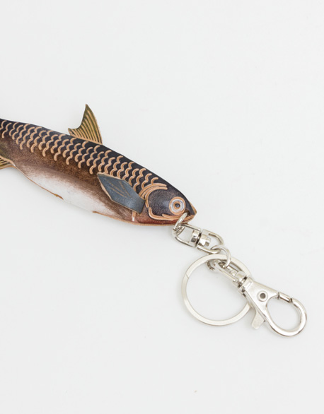 Leather lice fish key ring