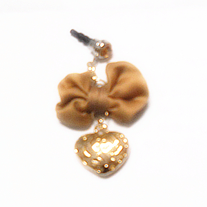 Fashion hand-made dust-proof plug pendant - head drill 65 - butterfly gold heart - Zina 000741