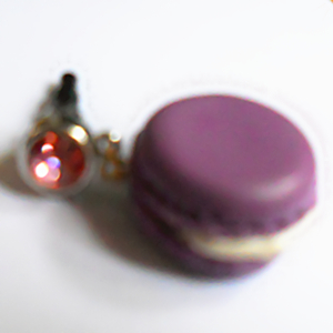 Fashion hand-made dust-proof plug pendant - head drill 63 - a single purple macarons - Zina 000739