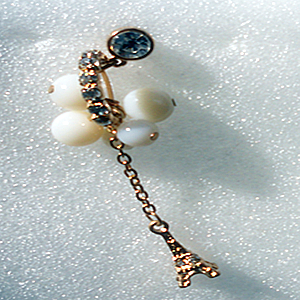 Fashion hand-made dust-proof plug pendant - head drill 37 - fruit bead diamond ring fashion Paris Tower - Zina 000655