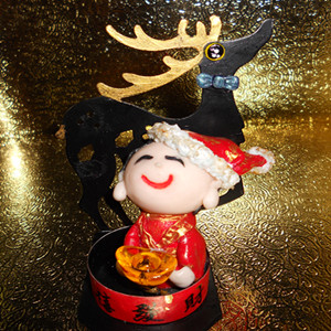 New Year goods ~ hand-created Christmas god of wealth ~ Elk ~ Zina 000083
