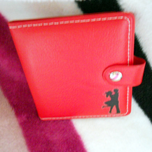 Romantic documents; business card leather collection bag - red 04 - Zina 000719