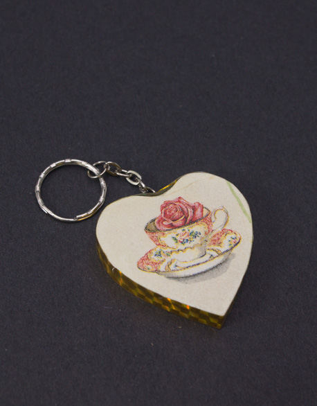 Love-shaped butterfly Cuban special key ring