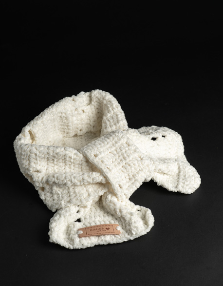 貓爪蝴蝶結小圍巾-圖1