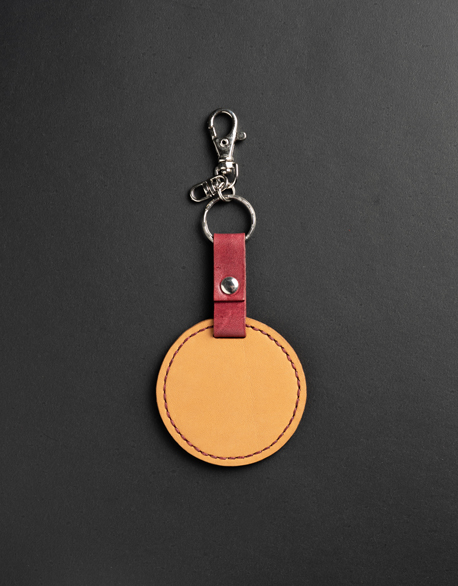 手縫皮革圓形吊飾-圖2