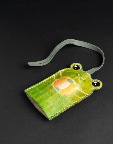 皮革青蛙鑰匙包-圖1